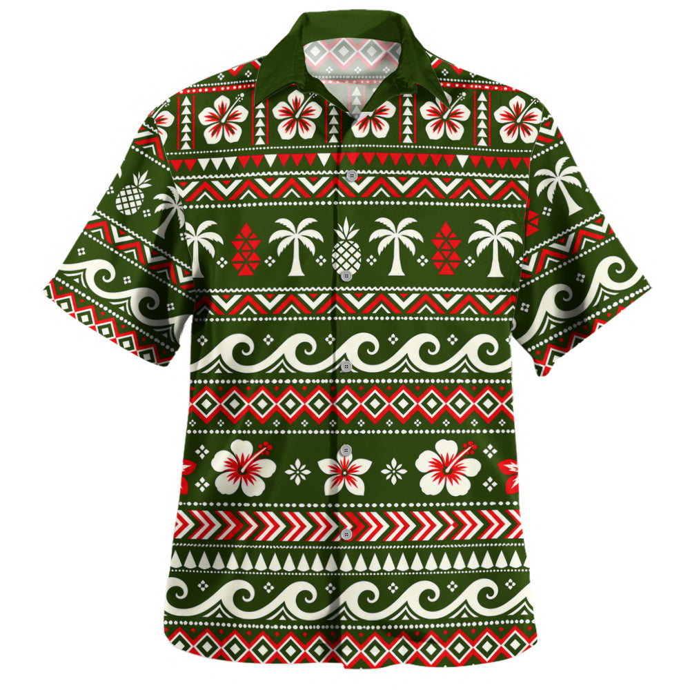 Hawaii Hawaiian Shirt Tribal Hibiscus Tropical Floral Christmas