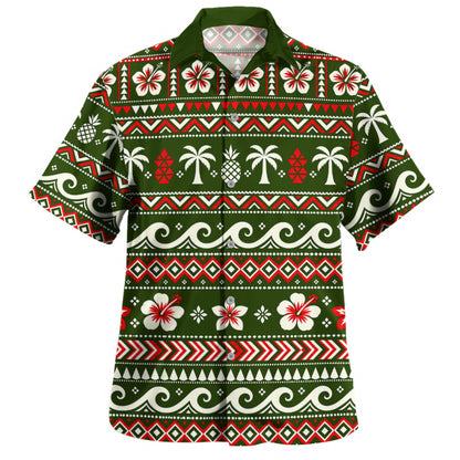 Hawaii Hawaiian Shirt Tribal Hibiscus Tropical Floral Christmas