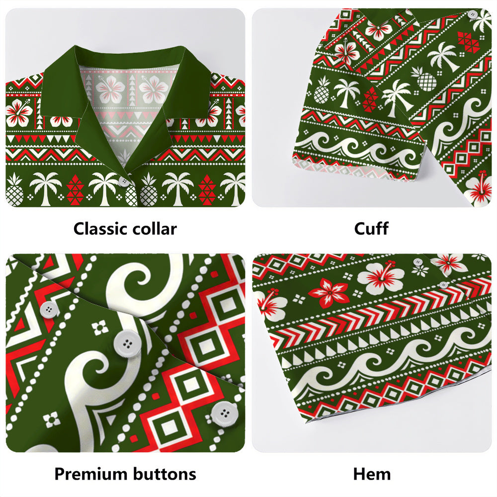 Hawaii Hawaiian Shirt Tribal Hibiscus Tropical Floral Christmas