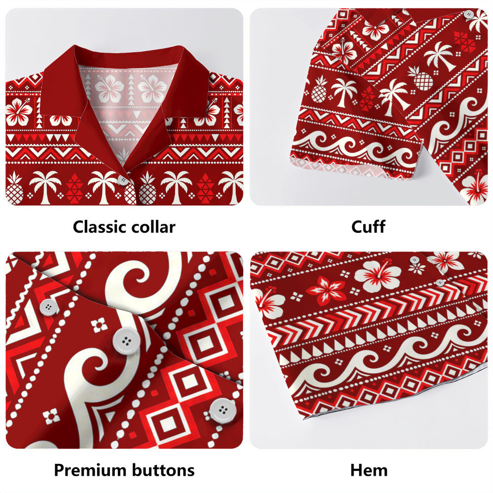 Hawaii Hawaiian Shirt Tribal Hibiscus Tropical Floral Christmas