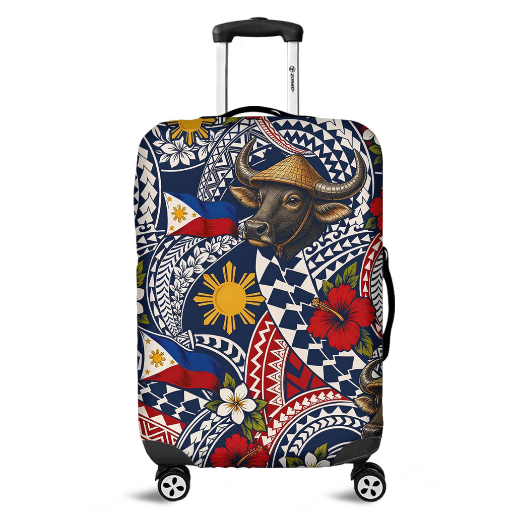 Philippines Filipinos Luggage Cover Carabao Sun Flag Floral Tribal Style