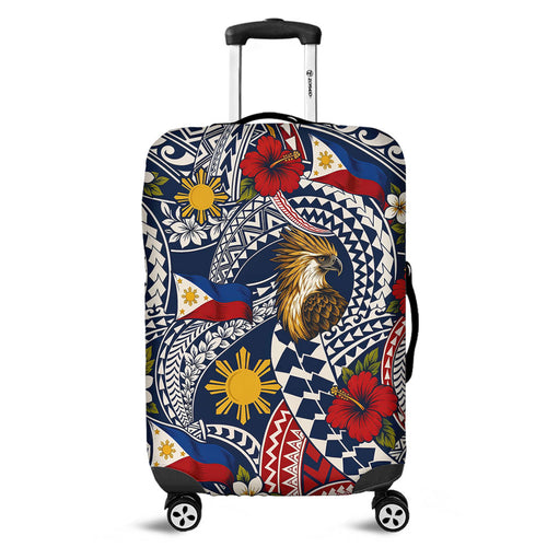Philippines Filipinos Luggage Cover Eagle Sun Flag Floral Tribal Style