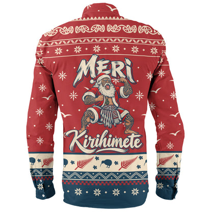 New Zealand Long Sleeve Shirt Ugly Christmas Meri Kirihimete Maori Haka Santa