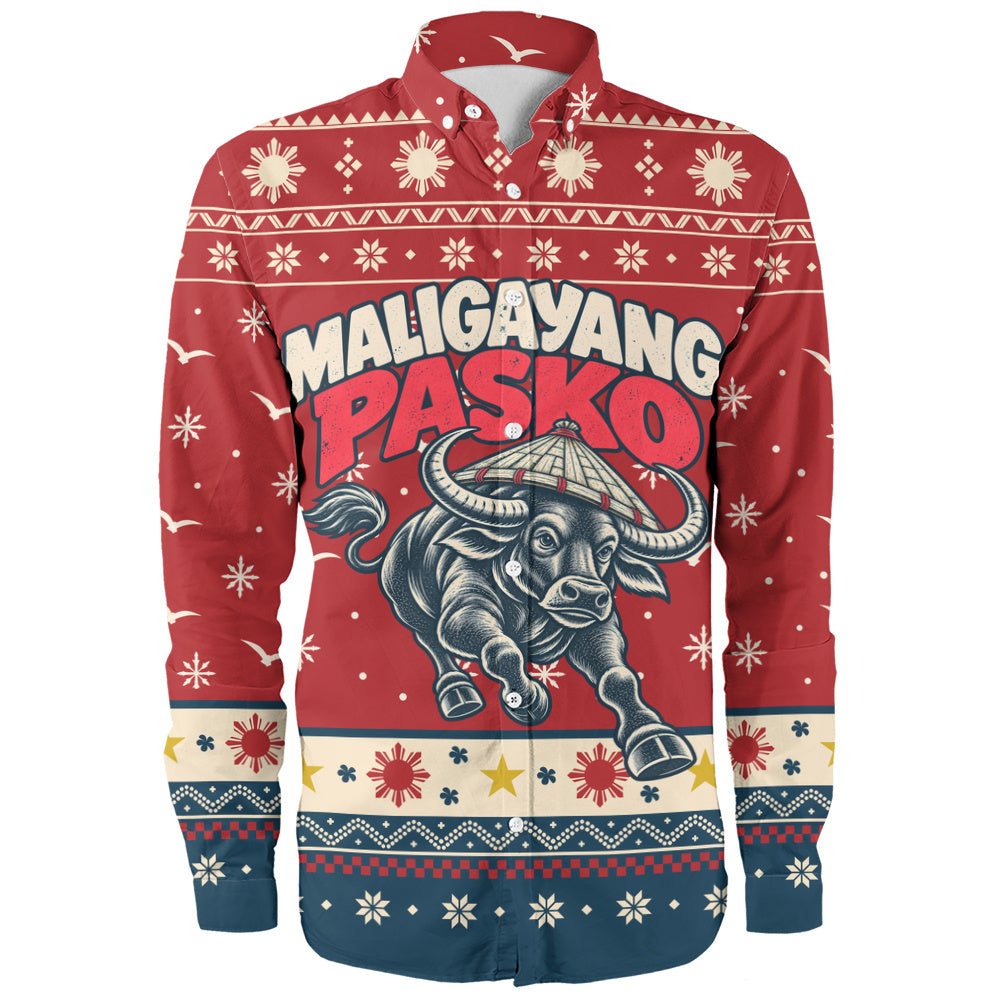 Philippines Filipinos Long Sleeve Shirt Ugly Christmas Maligayang Pasko Filipino Carabao