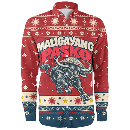 Philippines Filipinos Long Sleeve Shirt Ugly Christmas Maligayang Pasko Filipino Carabao