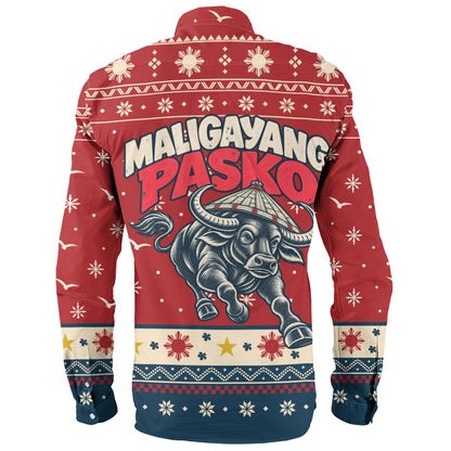 Philippines Filipinos Long Sleeve Shirt Ugly Christmas Maligayang Pasko Filipino Carabao