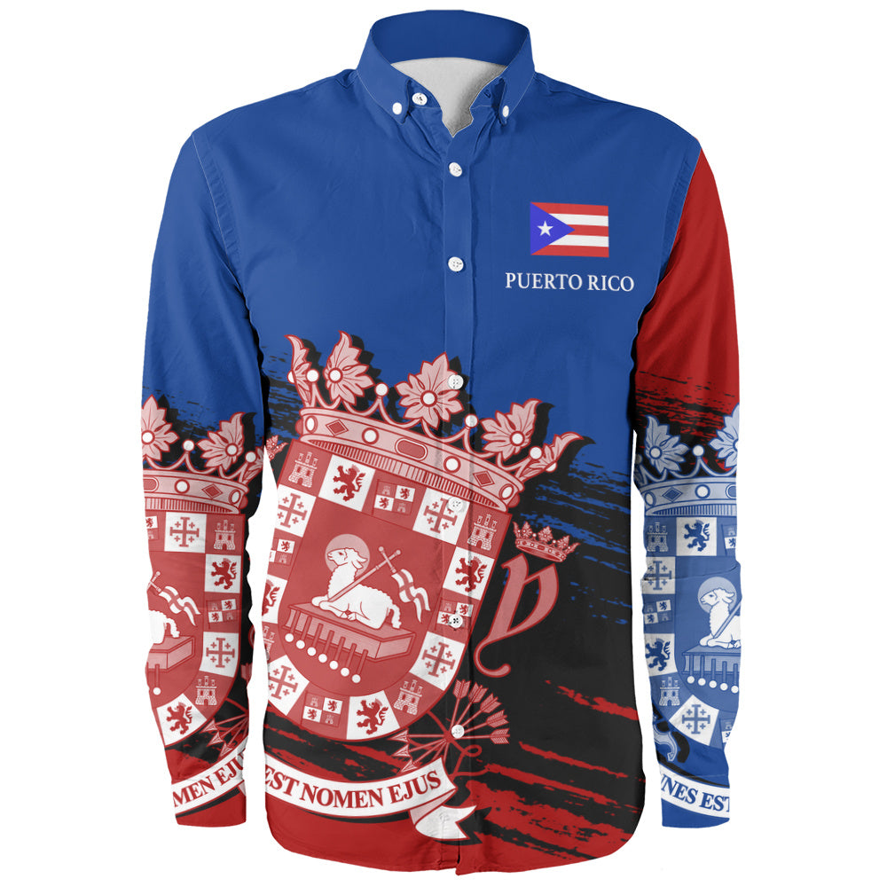 Puerto Rico Long Sleeve Shirt Coat Of Arms Pride Style