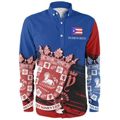 Puerto Rico Long Sleeve Shirt Coat Of Arms Pride Style