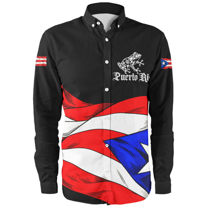 Puerto Rico Long Sleeve Shirt Coqui Flag Boricua Heritage
