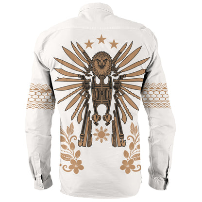 Philippines Filipinos Long Sleeve Shirt Sampaguita With Eagle Sun Filipino Heritage