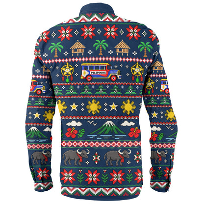 Philippines Filipinos Long Sleeve Shirt Maligayang Pasko Pattern Style