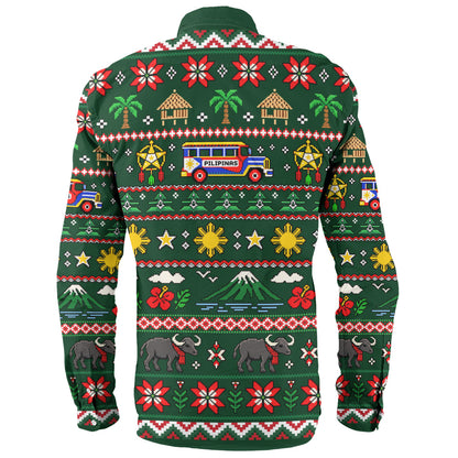 Philippines Filipinos Long Sleeve Shirt Maligayang Pasko Pattern Style