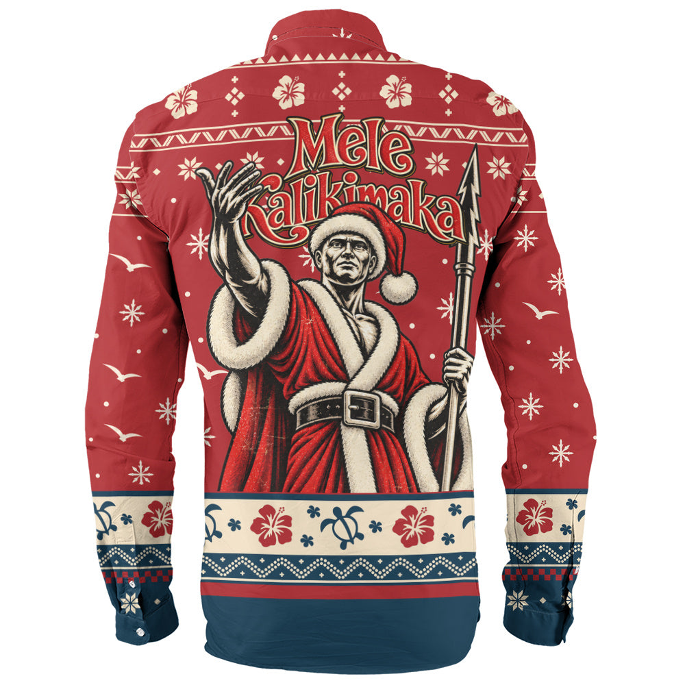 Hawaii Long Sleeve Shirt Ugly Christmas Mele Kalikimaka King Kamehameha