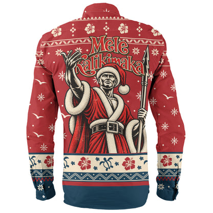 Hawaii Long Sleeve Shirt Ugly Christmas Mele Kalikimaka King Kamehameha