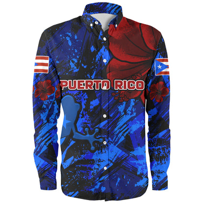 Puerto Rico Long Sleeve Shirt Coqui Frog Flag Hibiscus Tropical Floral Pride