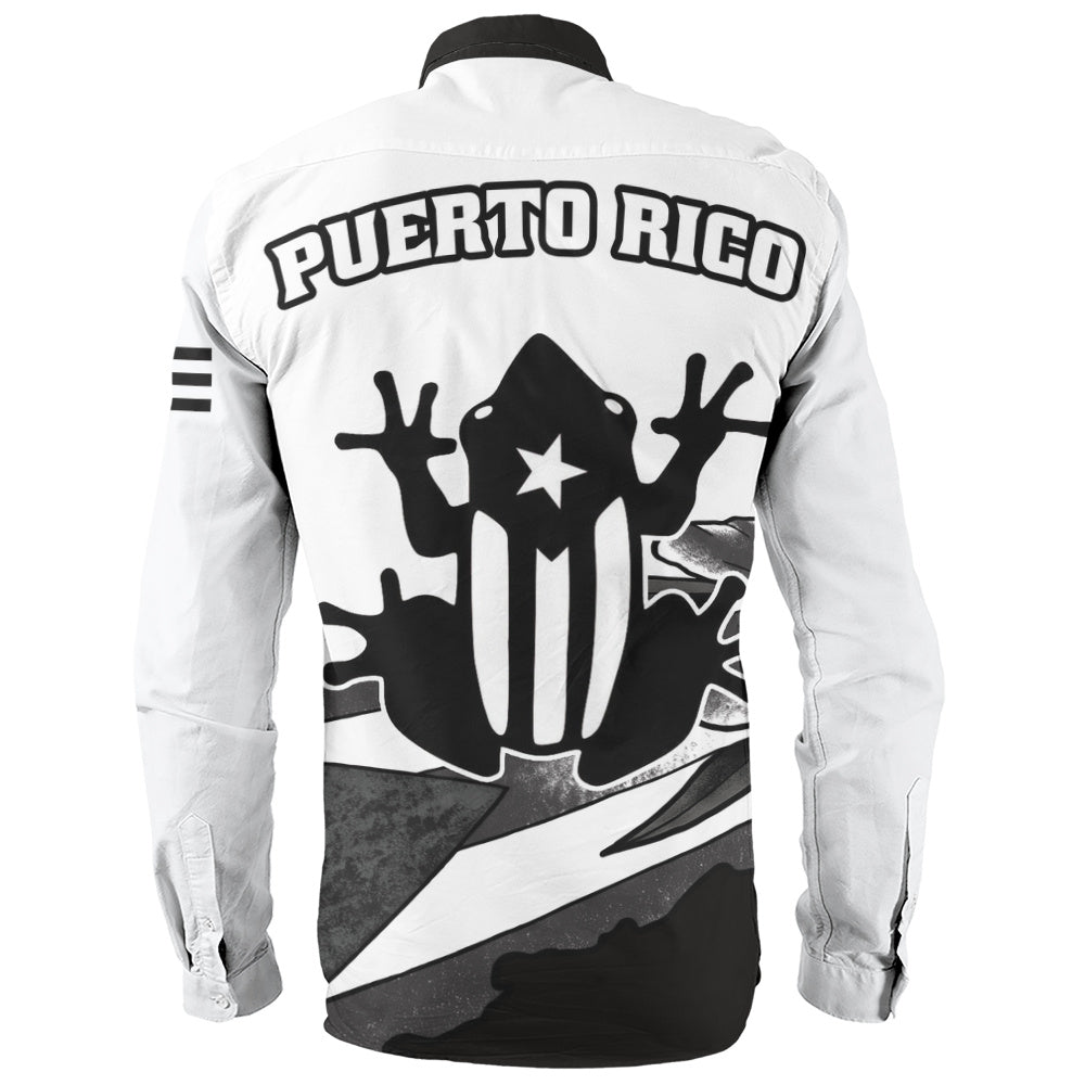 Puerto Rico Long Sleeve Shirt Coqui Frog Puerto Rican Flag Tropical Floral Boricua Pride