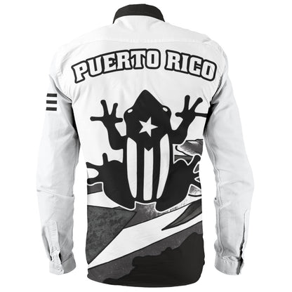 Puerto Rico Long Sleeve Shirt Coqui Frog Puerto Rican Flag Tropical Floral Boricua Pride