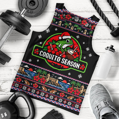 Puerto Rico Tank Top Coquito Season Puerto Rico Christmas Ugly Style