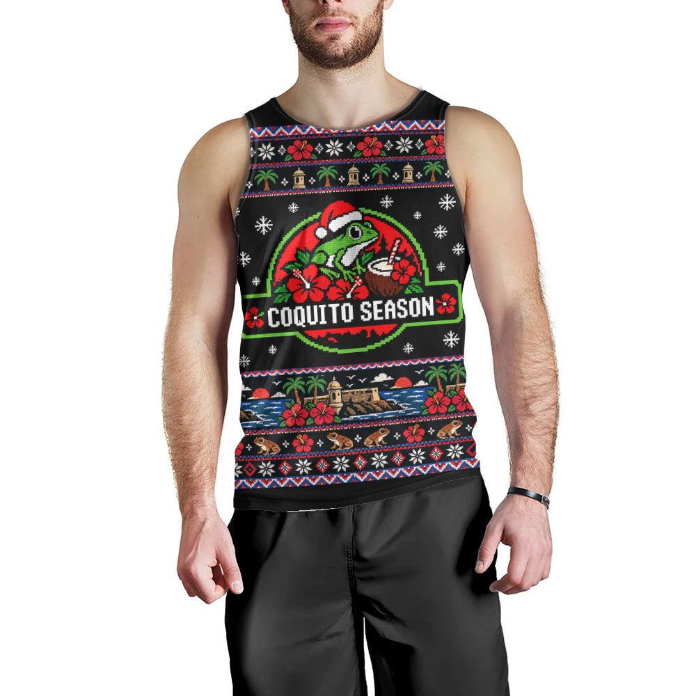 Puerto Rico Tank Top Coquito Season Puerto Rico Christmas Ugly Style