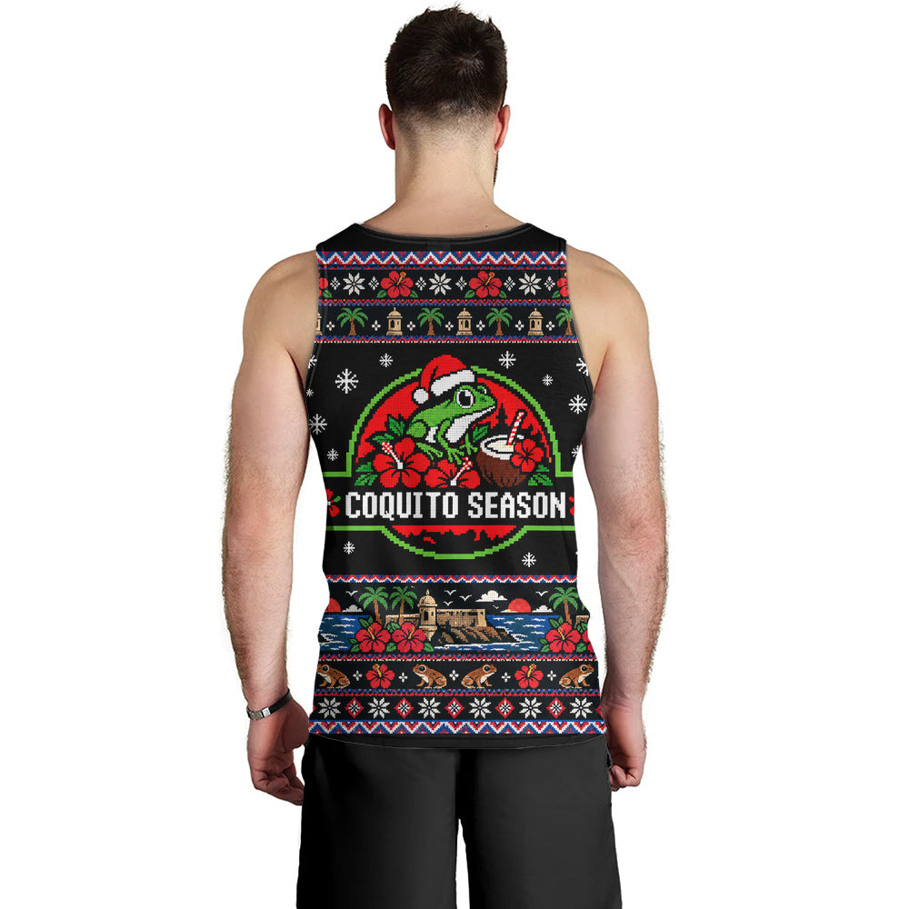 Puerto Rico Tank Top Coquito Season Puerto Rico Christmas Ugly Style