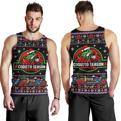 Puerto Rico Tank Top Coquito Season Puerto Rico Christmas Ugly Style