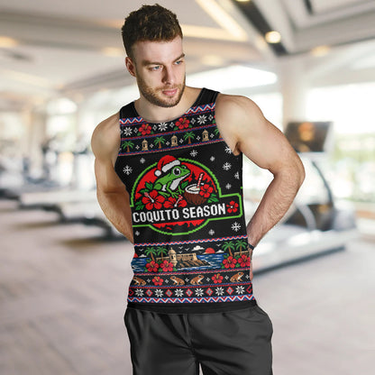 Puerto Rico Tank Top Coquito Season Puerto Rico Christmas Ugly Style