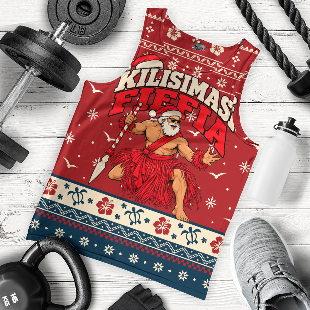 Tonga Tank Top Ugly Christmas Kilisimasi Fiefia Tongan Warrior Santa
