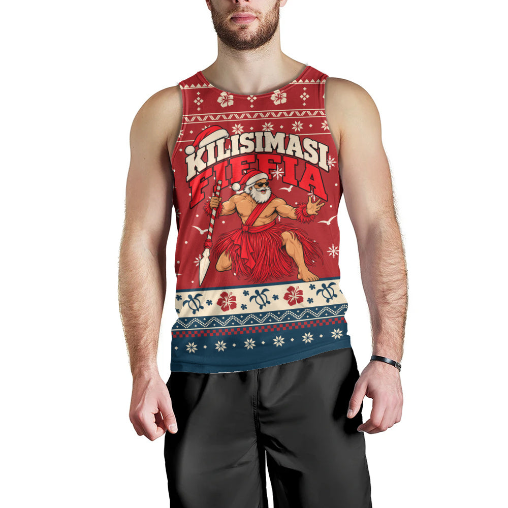 Tonga Tank Top Ugly Christmas Kilisimasi Fiefia Tongan Warrior Santa