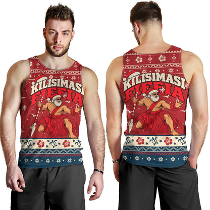 Tonga Tank Top Ugly Christmas Kilisimasi Fiefia Tongan Warrior Santa