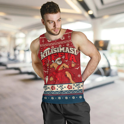 Tonga Tank Top Ugly Christmas Kilisimasi Fiefia Tongan Warrior Santa