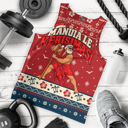 Samoa Tank Top Ugly Christmas Manuia le Kerisimasi Samoan Warrior Santa