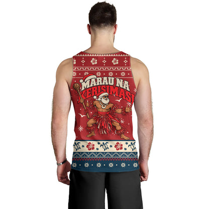 Fiji Tank Top Ugly Christmas Marau na Kerisimasi Fijian Warrior Santa