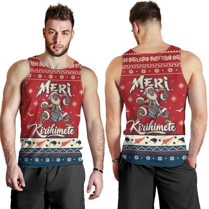 New Zealand Tank Top Ugly Christmas Meri Kirihimete Maori Haka Santa