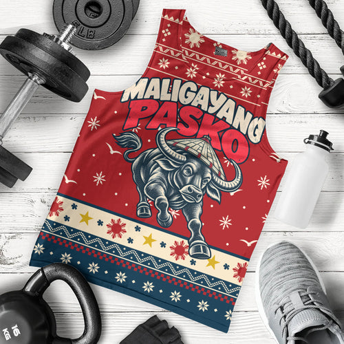 Philippines Filipinos Tank Top Ugly Christmas Maligayang Pasko Filipino Carabao