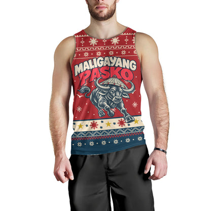 Philippines Filipinos Tank Top Ugly Christmas Maligayang Pasko Filipino Carabao