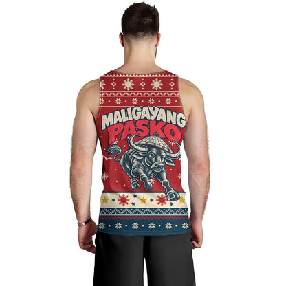 Philippines Filipinos Tank Top Ugly Christmas Maligayang Pasko Filipino Carabao