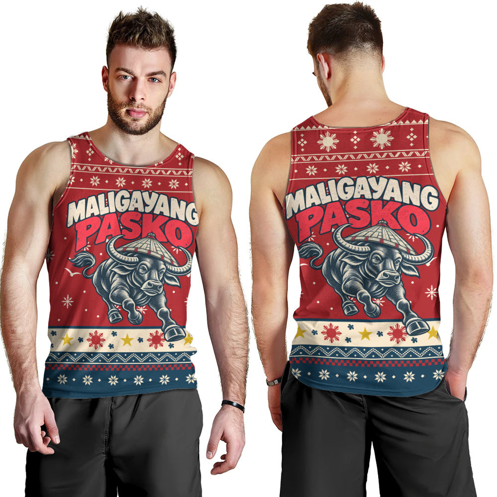 Philippines Filipinos Tank Top Ugly Christmas Maligayang Pasko Filipino Carabao