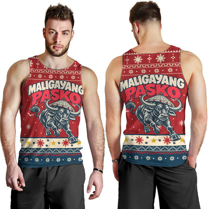Philippines Filipinos Tank Top Ugly Christmas Maligayang Pasko Filipino Carabao