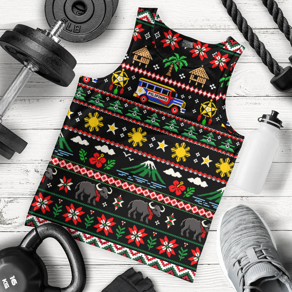 Philippines Filipinos Tank Top Maligayang Pasko Pattern Style