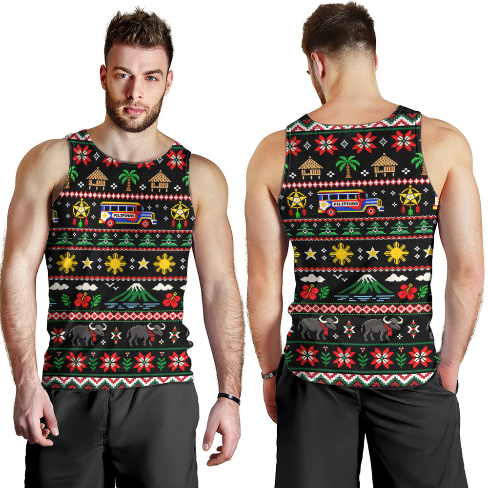 Philippines Filipinos Tank Top Maligayang Pasko Pattern Style