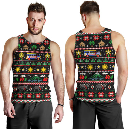 Philippines Filipinos Tank Top Maligayang Pasko Pattern Style