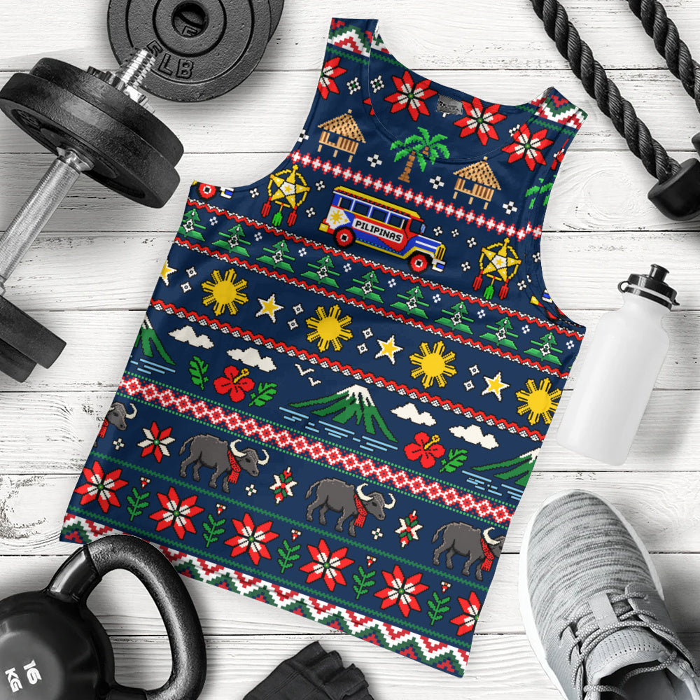 Philippines Filipinos Tank Top Maligayang Pasko Pattern Style
