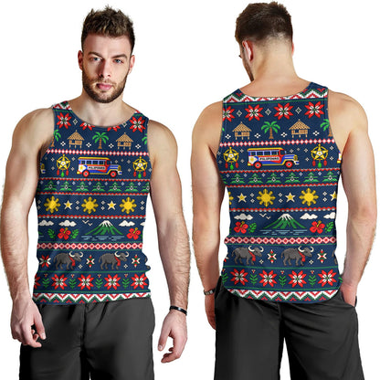 Philippines Filipinos Tank Top Maligayang Pasko Pattern Style