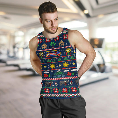 Philippines Filipinos Tank Top Maligayang Pasko Pattern Style