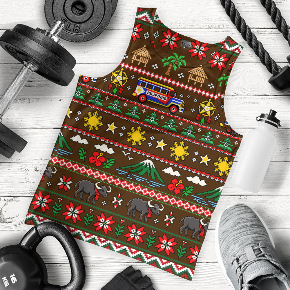 Philippines Filipinos Tank Top Maligayang Pasko Pattern Style