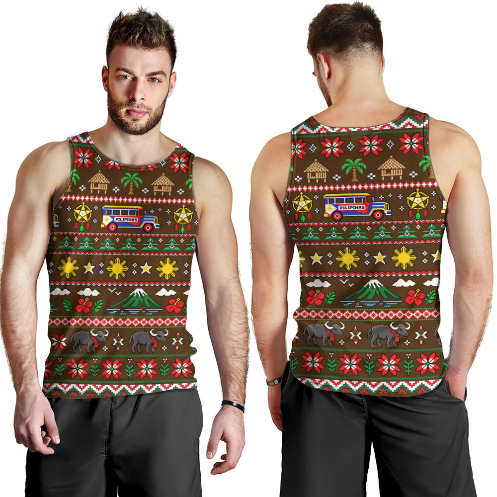 Philippines Filipinos Tank Top Maligayang Pasko Pattern Style