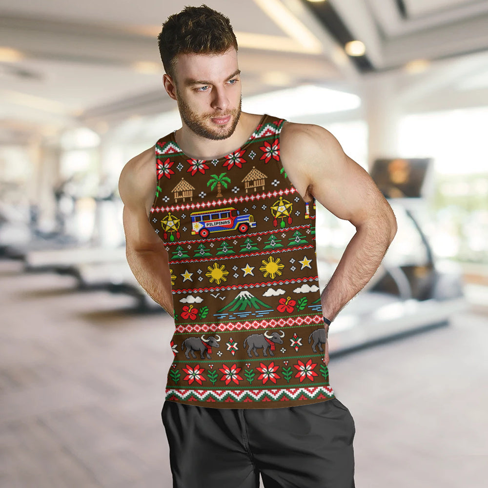 Philippines Filipinos Tank Top Maligayang Pasko Pattern Style