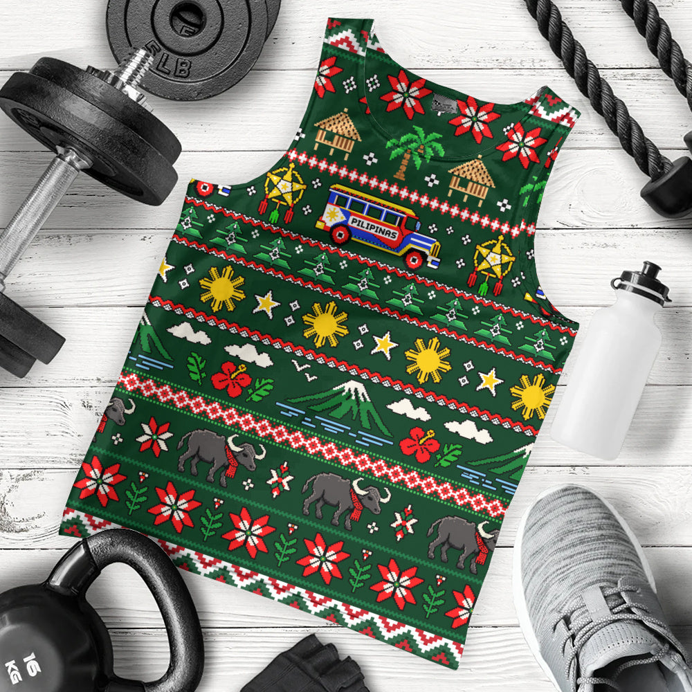 Philippines Filipinos Tank Top Maligayang Pasko Pattern Style