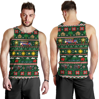 Philippines Filipinos Tank Top Maligayang Pasko Pattern Style