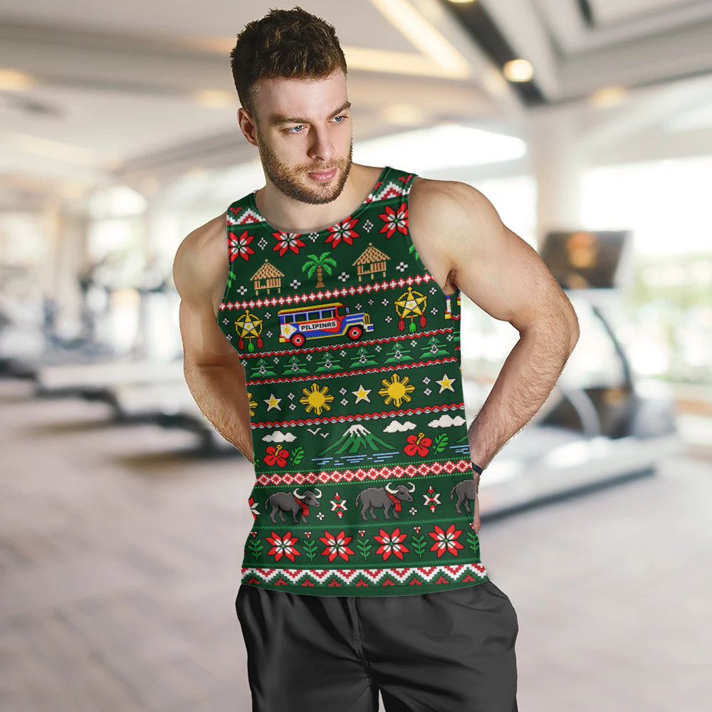 Philippines Filipinos Tank Top Maligayang Pasko Pattern Style